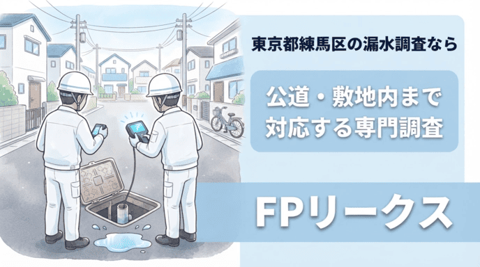 東京都練馬区で漏水調査を行うFPリークスの専門スタッフ